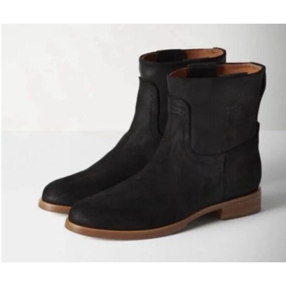 NWOB Rag & Bone Black Waxy Calf Suede Holly Ankle Boots SIze 38 - Picture 4 of 9
